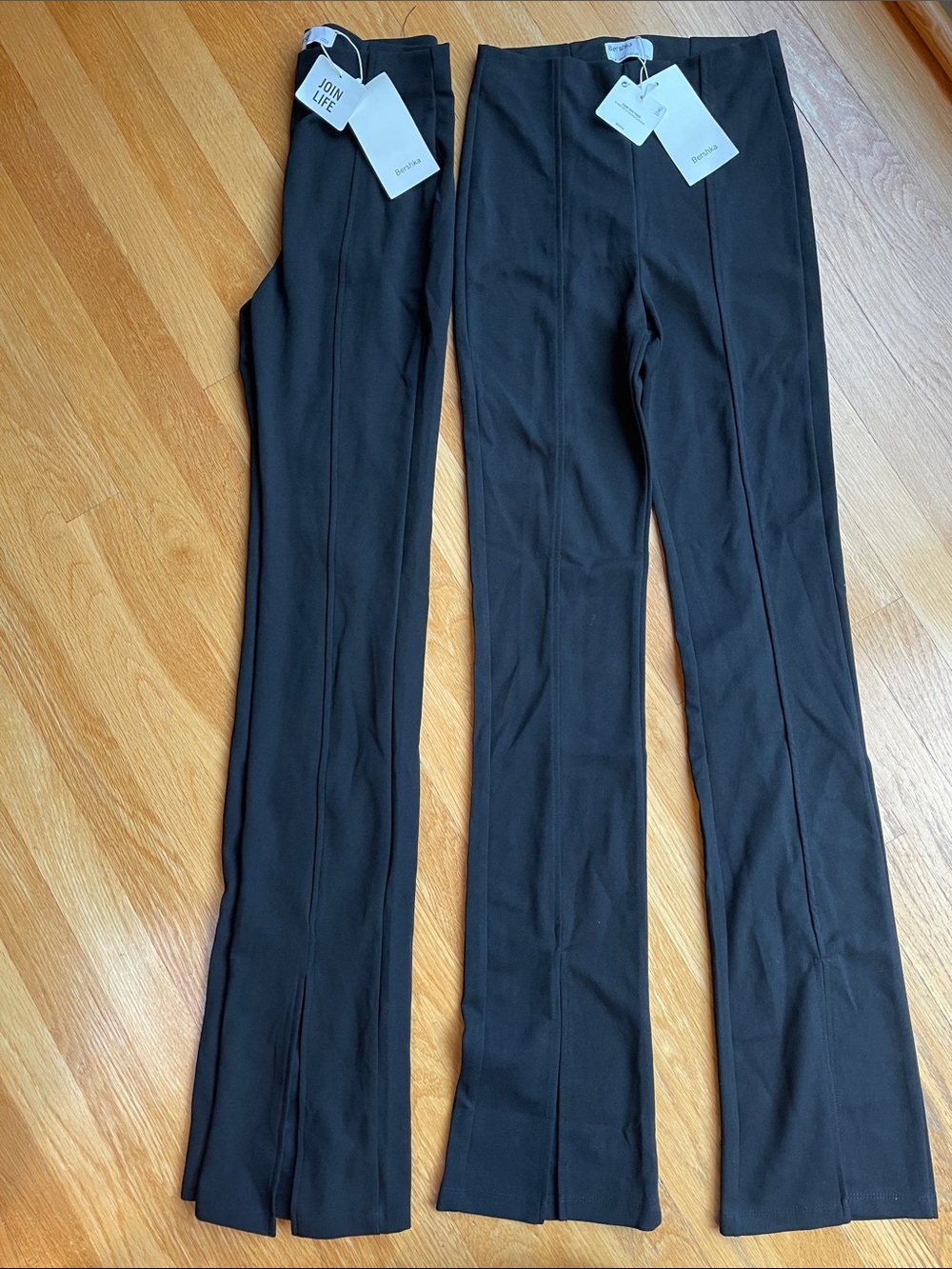 Bershka Black Boot-Cut Tailored Pants